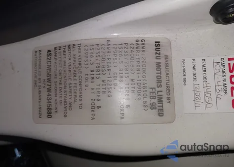 1998 Isuzu Rodeo Ls/S z USA, uszkodzony, nr VIN 4S2CM58W7W4345880